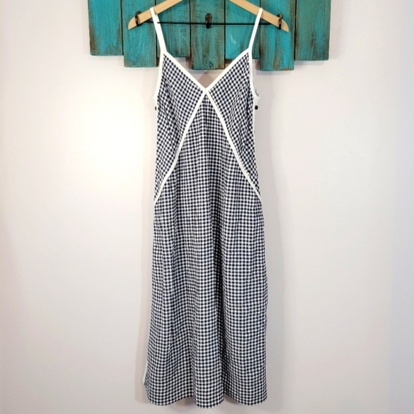 Rag and Bone "Laurie" gingham button side midi sundress - Picture 2 of 14